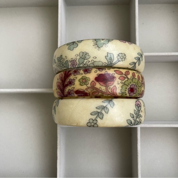 3) French Designer BRANT BANGLE BRACELETS made in FRANCE botanical design - Picture 5 of 7